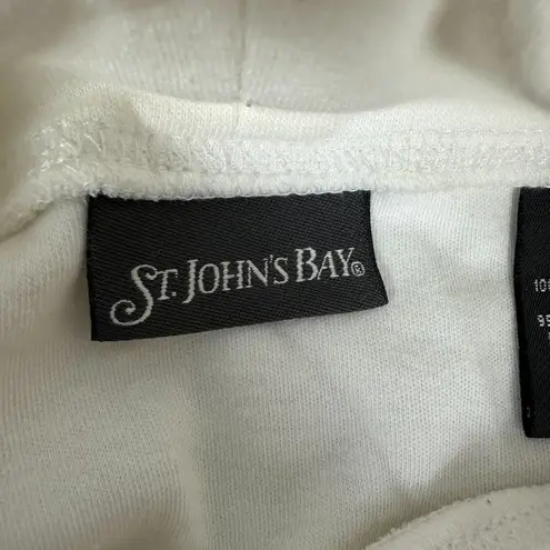 st. john's bay  Women's White Long Sleeved Turtleneck Sweatshirt Size L