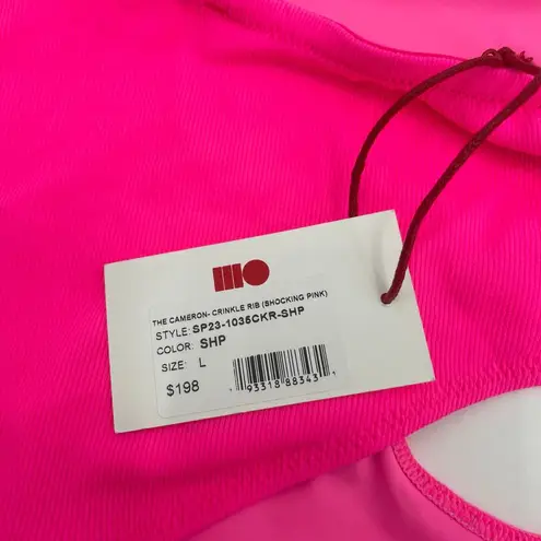 Solid & Striped Swimsuit SZ Large Cameron Cutout One Piece NWT Crinkle Rib Pink