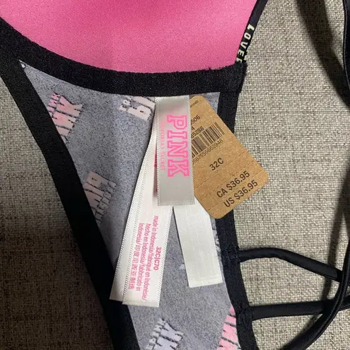 PINK - Victoria's Secret Victoria’s Secret PINK Black Bra 32C NWT