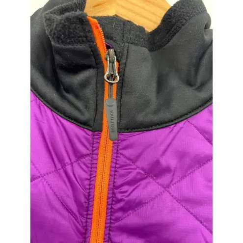 Marmot Quilted Lightweight Full Zip Jacket Coat Purple Black Small Womens