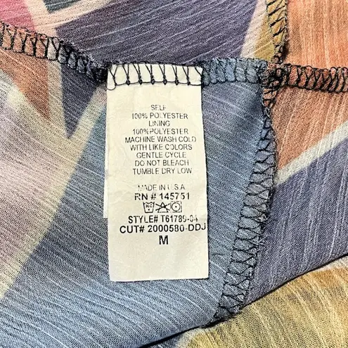 Peach Love California Faux Wrap Tie Waist Blouse Colorful V-neck Women's Medium