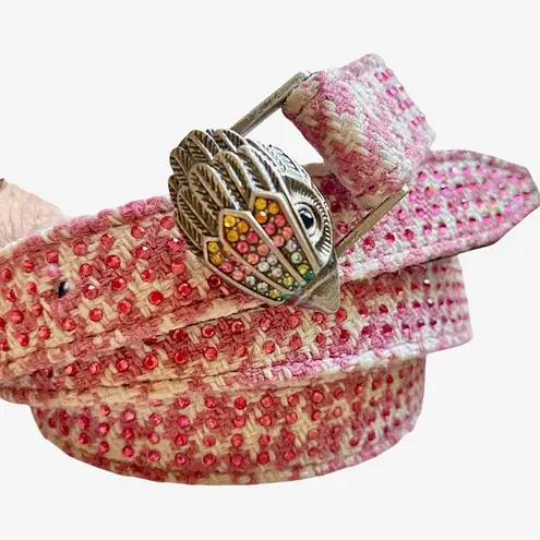 Kurt Geiger
Crystal Houndstooth Belt - Pink/Antique Brass Sz S/M