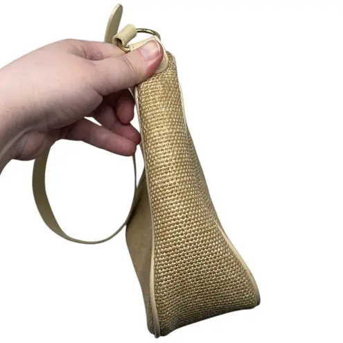 Etienne Aigner Woven Shoulder Bag Purse Tan With Goldtone Hardware Classic