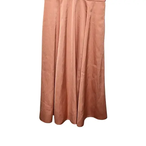 Gal Meets Glam Fit & Flare Dress Women’s Size 2 Peach Short Sleeve Midi Feminine