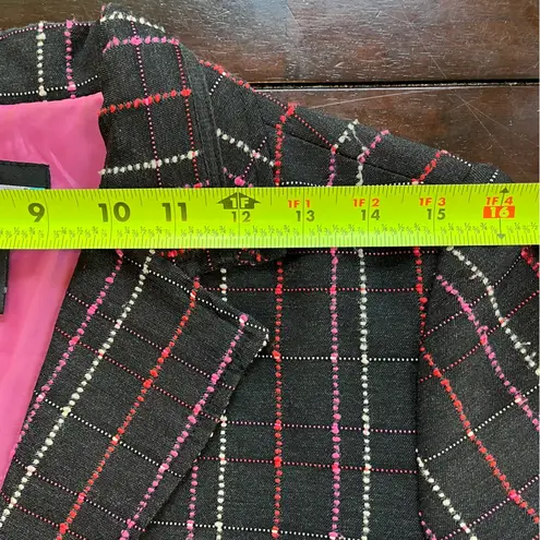Requirements Vintage Blazer Black Tweed Pink, Red White Threads Single Breast 12