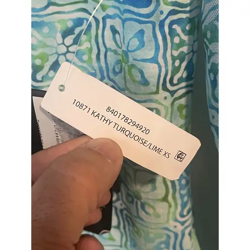 Ibkul Quarter Zip Shirt Womens Size XS Aqua Golf Activewear Long Sleeve UV NWT