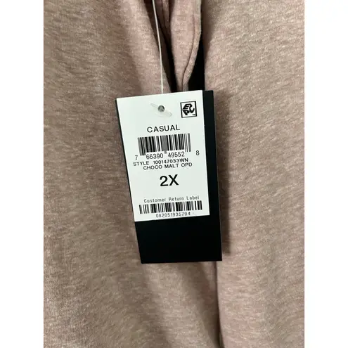 Ideology Women's Crew Neck Charcoal Gray Long Sleeve Pullover Top 2X Plus New