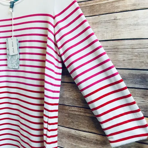 Fleur Bleue Stripe Comfy Sweatshirt Dress Size Large NWT Pink