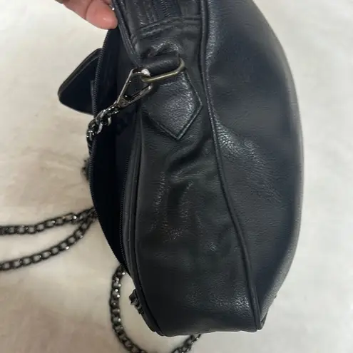 Black Crossbody Bag with Skull Design