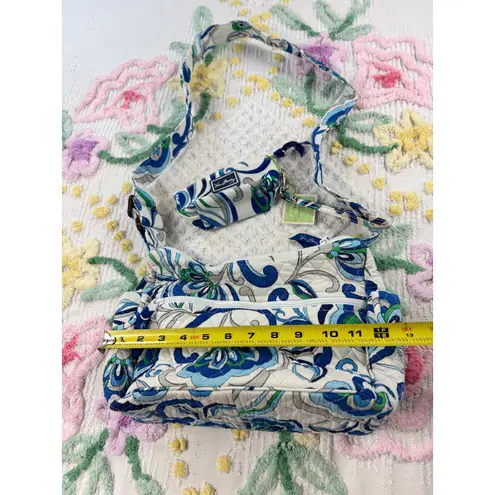 Vera Bradley Quilted Crossbody Bag Floral Blue White Green Matching Pouch