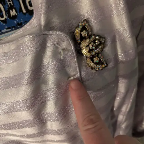 Moshita Couture Lavender And Silver Metallic Skirt Suit Size 16 Purple