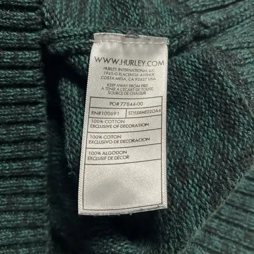 Hurley  cotton sweater size medium 100% cotton v neck heavy sweater ribbed hem
