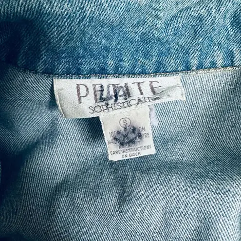 Vintage 80s/90s Cinched Waist Rope Detailed Denim Jacket Blue Size undefined