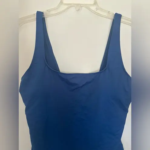 Everlane NWT  Nyle square neck one piece blue swimsuit size XL