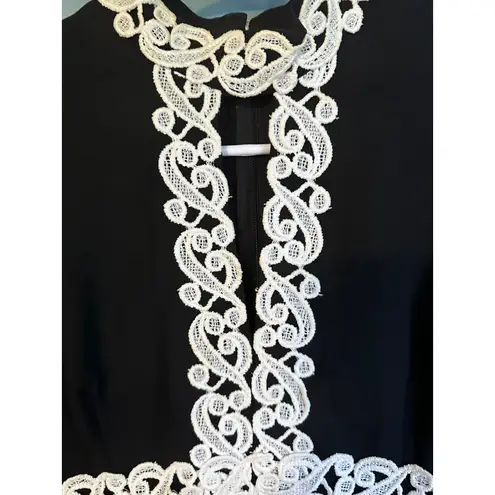 1960s Modette Vintage Mod Black Long Sleeve Sheath Dress