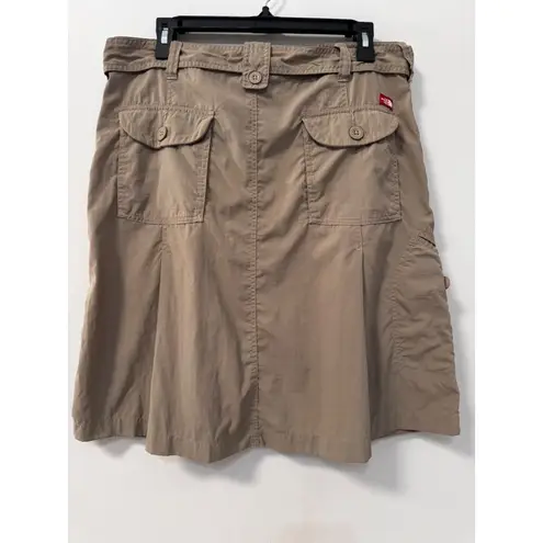 The North Face  Womens Belted Skirt Tan Khaki Utility Pockets Zipper Front 12