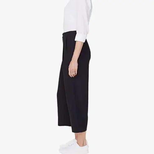 NYDJ Frisco Wide Leg Crop Pants in Black Pleated Size 12