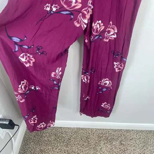 Yumi Kim Now or Never Sweetheart Floral Jumpsuit Purple Anthropologie Size XS