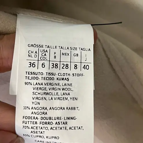 Max Mara Double Breasted Chunky Ties Blazer Wool Angora Rabbit Women’s Size US 6