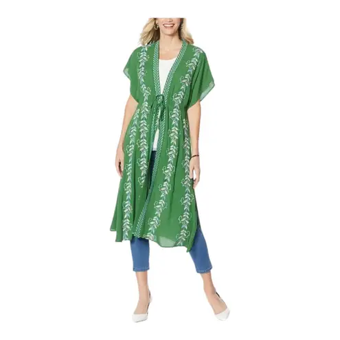 Curations Embroidered Gauze Kaftan Topper / Cover