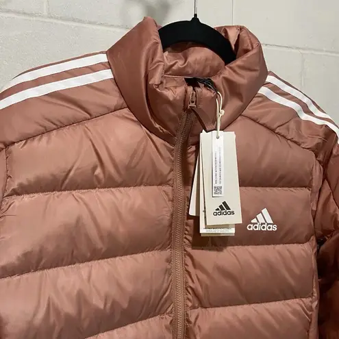 Adidas  Women’s XL ESSENTIALS 3-STRIPES LIGHT DOWN JACKET #IK3230 CLAY STRATA NWT