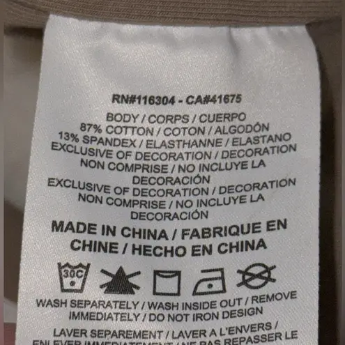 Converse  Wordmark Bra Top Khaki Tan Women’s Small S Athletic Crop Top thumbnail 7