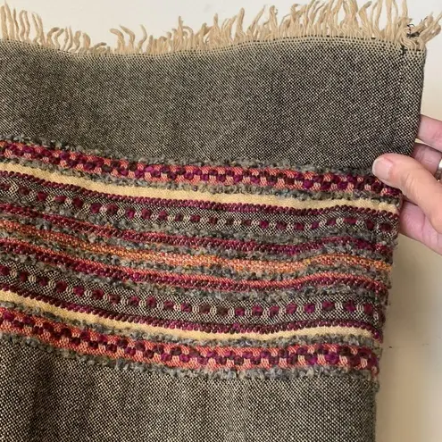 Vintage Sag Harbor Boho Fringe Hem Maxi Length Skirt Sz 12 Brown