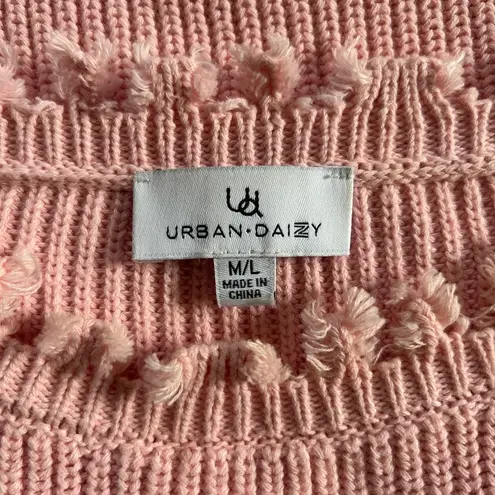 Urban Daizy size M/L Boutique oversized distressed knit sweater light pink
