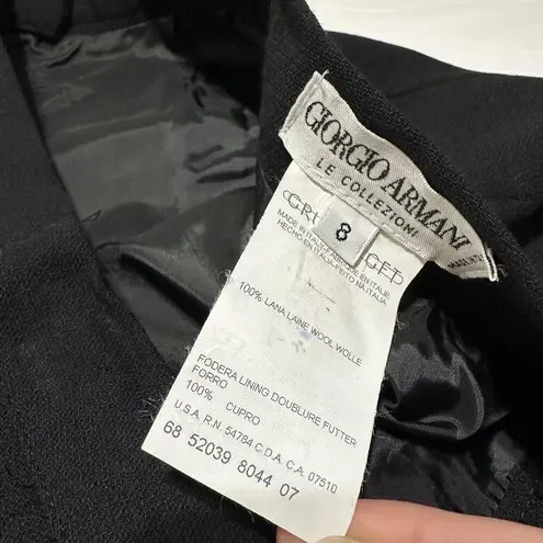 Giorgio Armani Vintage Le Collezioni 100% Wool Black Size 8 Business Skirt