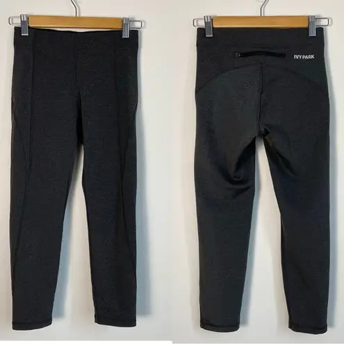 Ivy Park V Mid Rise Sculpted 3/4 Cropped Leggings Grey XS Beyoncé Activewear