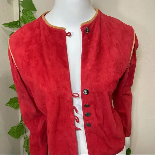Char Sher Suede Vintage Red 1980’s Jacket Size 8