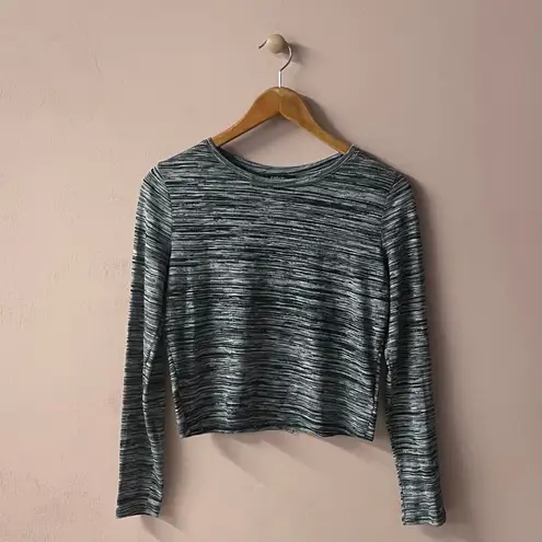 Ambiance Gray Casual Long Sleeve Boxy Cropped Shirt Size L Size L
