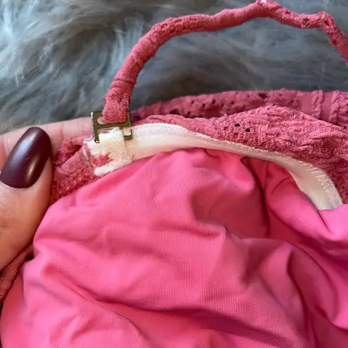 NWT stunning pink lace bodysuit swimsuit Size XS