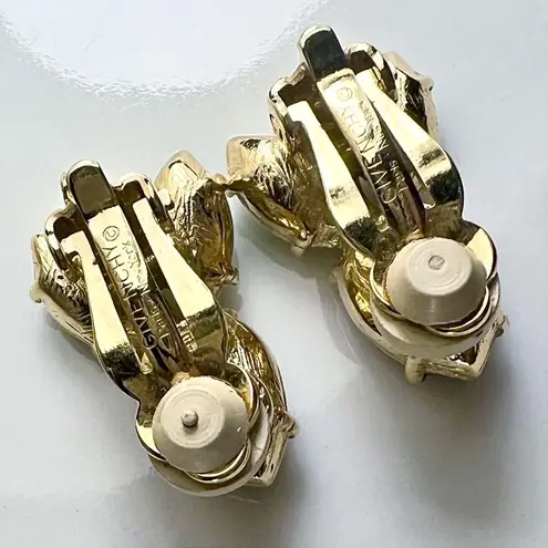 Givenchy Purple Crystal Tulip Clip-On Earrings