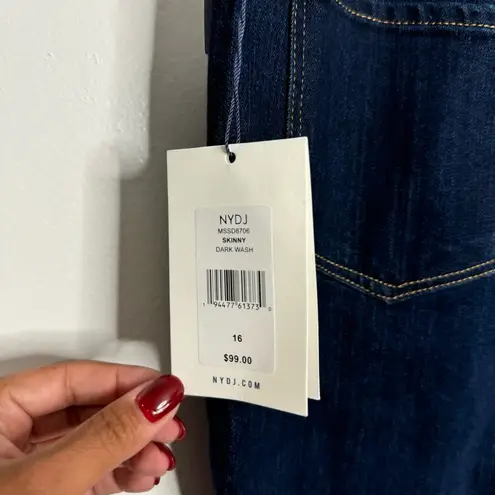 NYDJ Skinny Dark Wash Jeans Lift Tuck Technology Tummy Reducer Size 16