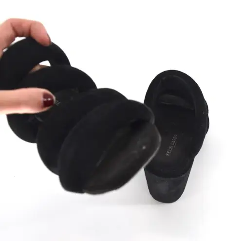 Kelsi Dagger Brooklyn Mell Heeled Sandals Tubular Kid Suede Black Women's 7.5