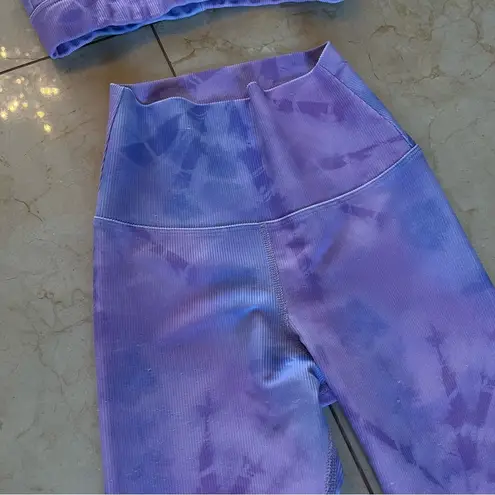 Beach Riot Like New Pink/Blue Tie Dye Leggings Set Sz XS/Medium