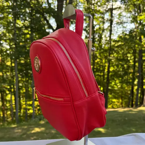 Christian LaCroix CXL by Pine Cavalier Backpack Red Faux Leather w/ Gold Accents