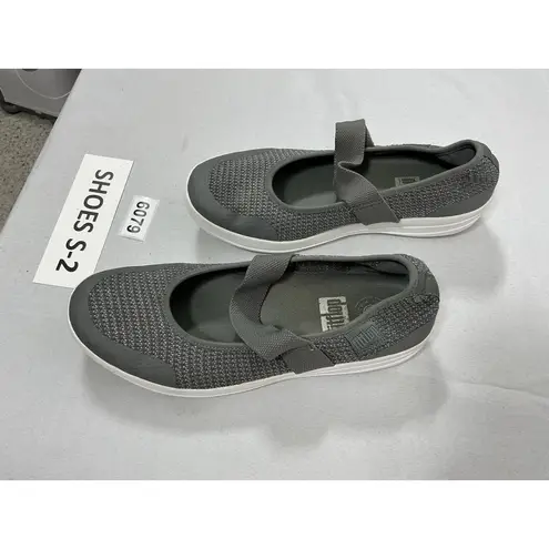 FitFlop Womans Comfort Fashion Sneakers 9 Gray Sparkly Band