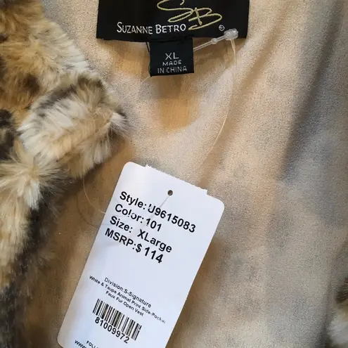 Suzanne Betro - leopard print faux fur vest