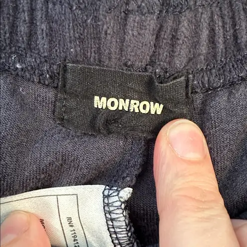 Monrow Neptune Womens Velour Jumpsuit joggers with stripe no size Navy Brown Blue