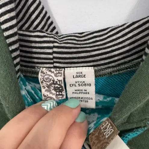 BKE Olive & Teal Utility Jacket w/ Hood & Long Sleeve Top Sizes Medium & Large
