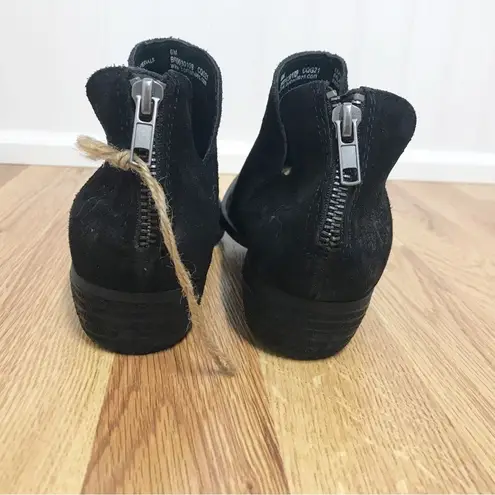 BORN Kerri Black Suede Low Cut Ankle Boot Bootie Distressed Leather Size 6 New Black