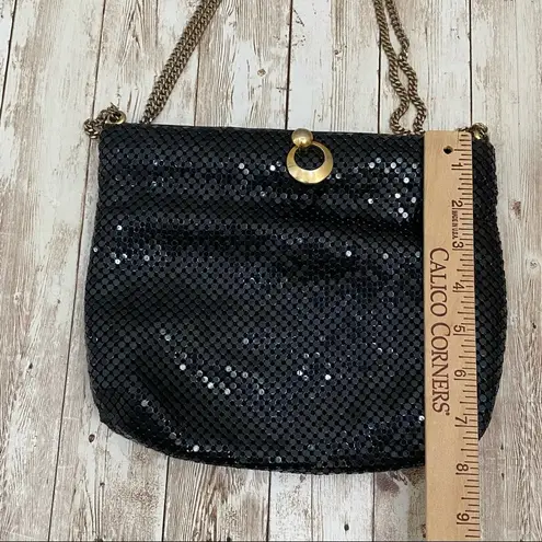 Whiting & Davis Vintage Black Mesh Chain Strap Convertible Evening Bag