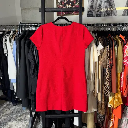 J.Crew Factory Tweed Dress with Jewel Buttons in Classic Cardinal New $128 Red Size 10