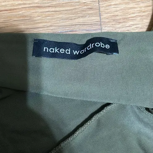 Naked Wardrobe Green Asymmetrical Cut-Out Bodysuit