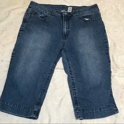 kim rogers Denim Zip Front 5 Pocket Capris