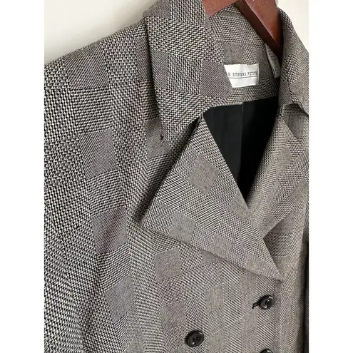 Vintage 90s Cropped Blazer Structured Minimalist Jacket Sharp Shoulders SZ 2P Black