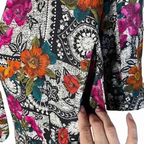 Vintage Floral Print Lightweight Blazer Size Large Pink