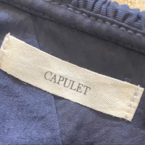 Capulet NEW Revolve Vanessa Navy Ruffle One Shoulder Top, Small, MSRP $158